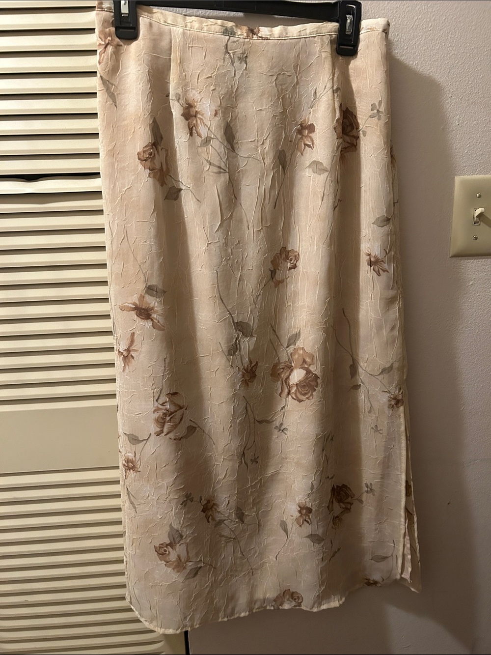 Norton McNaughton Cream Maxi Skirt with Brown Floral Print